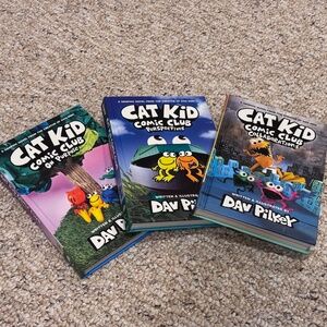 3 Cat Kid Comic Club Books - Graphic Novels by Dan Pilkey (Creator of Dog Man)